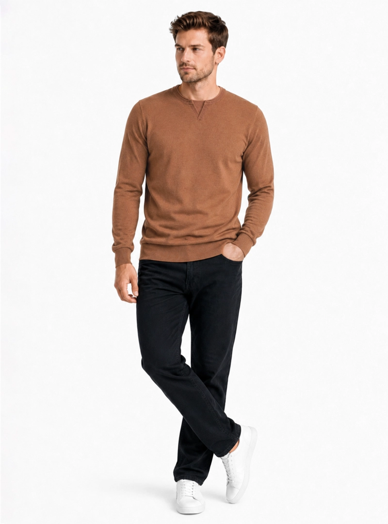 SWEATER STONE WASH REGULAR FIT CAFE  ARROW - 4