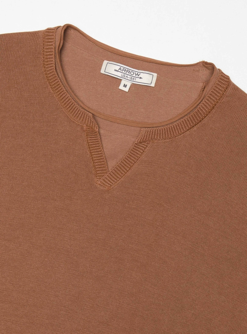 SWEATER STONE WASH REGULAR FIT CAFE  ARROW - 5