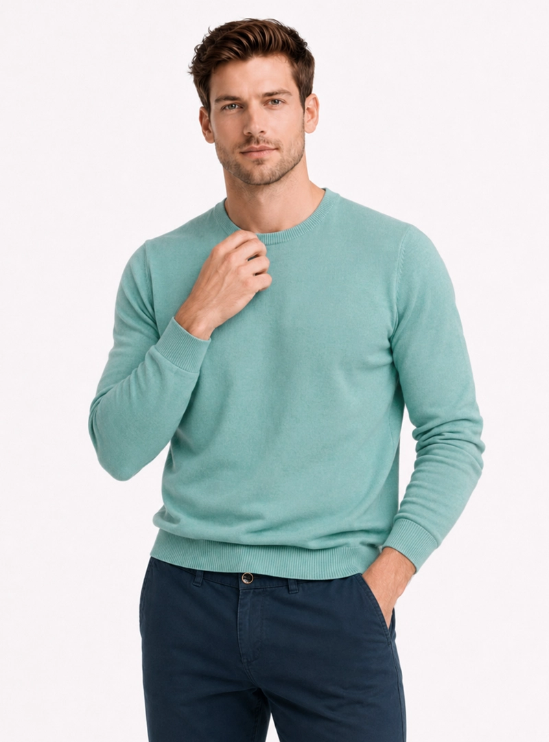 SWEATER STONE WASH REGULAR FIT VERDE CLARO ARROW - 1