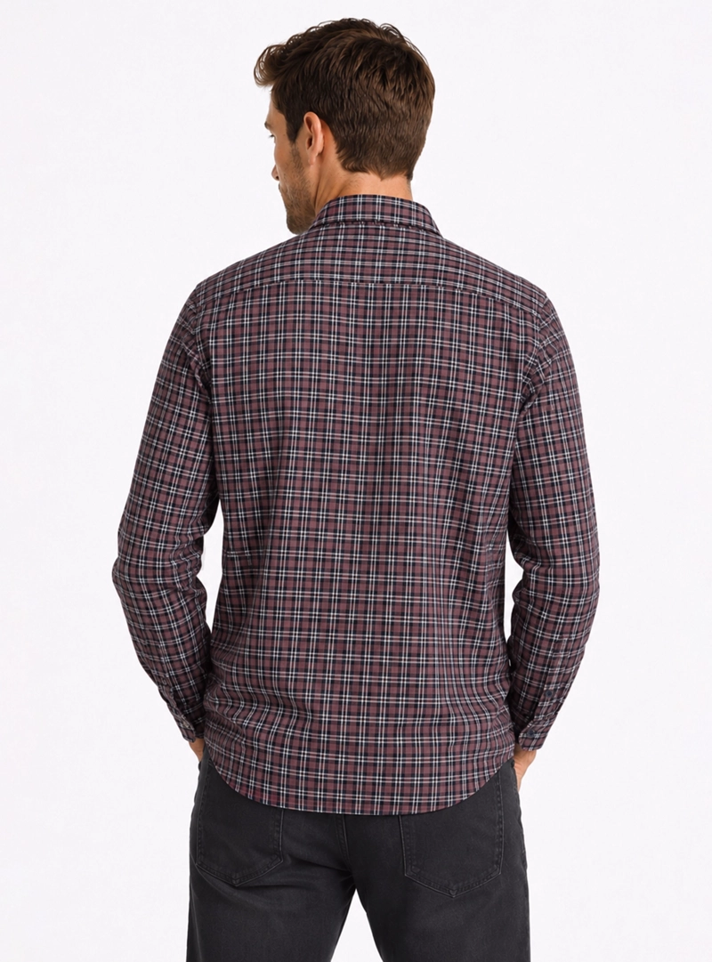CAMISA A CUADROS REGULAR FIT ROJO ARROW - 2