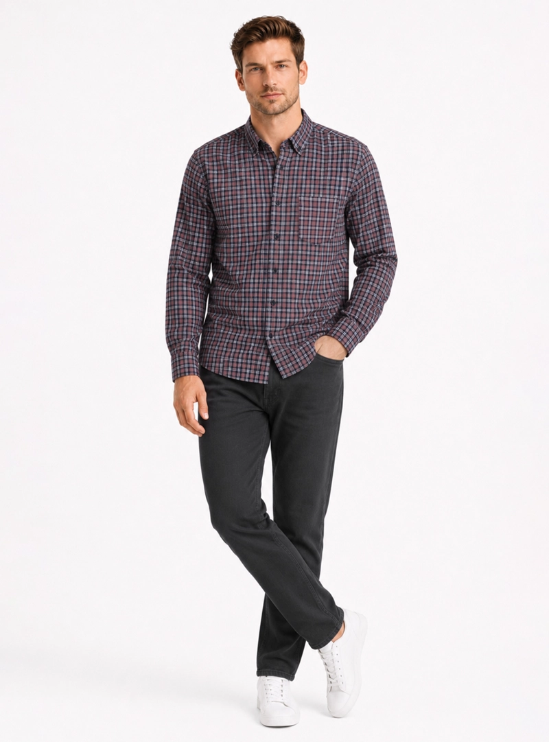 CAMISA A CUADROS REGULAR FIT ROJO ARROW - 4
