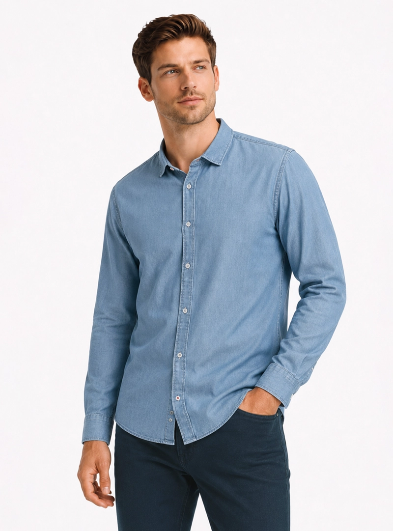 CAMISA DENIM REGULAR FIT CELESTE ARROW - 1