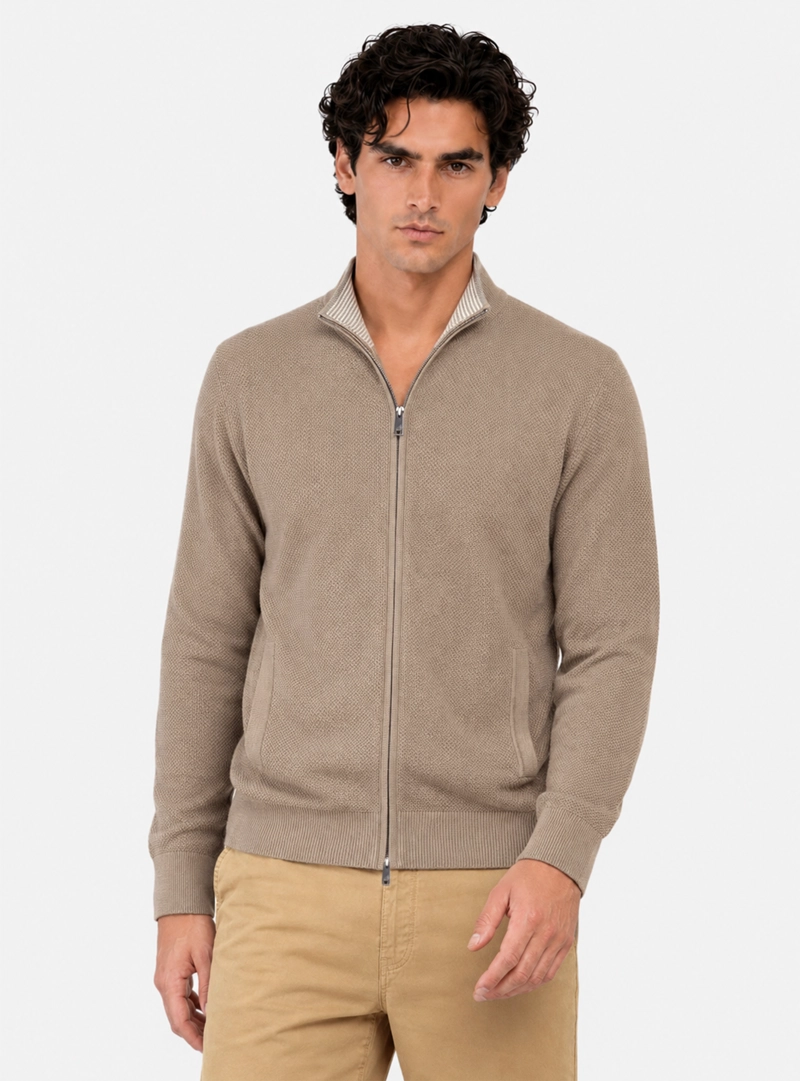 SWEATER CUELLO ALTO REGULAR FIT BEIGE ARROW - 1