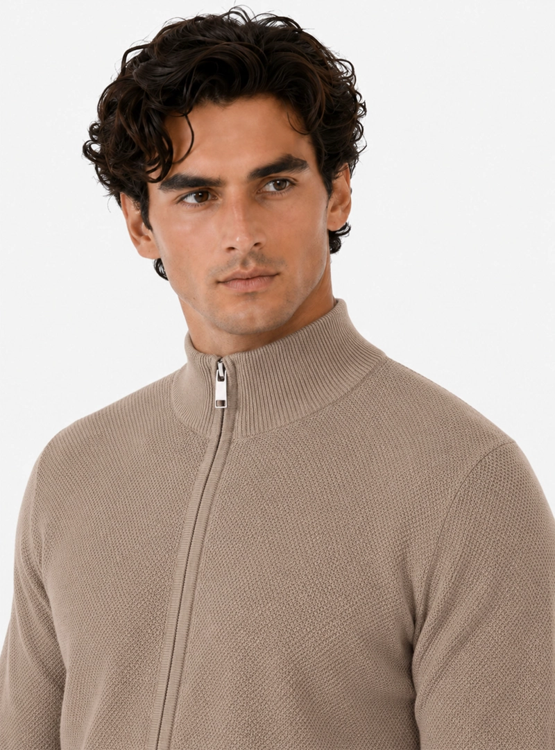 SWEATER CUELLO ALTO REGULAR FIT BEIGE ARROW - 3