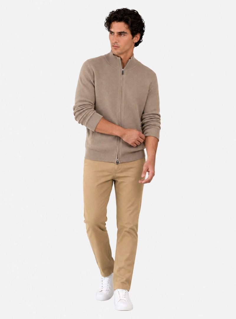 SWEATER CUELLO ALTO REGULAR FIT BEIGE ARROW - 4