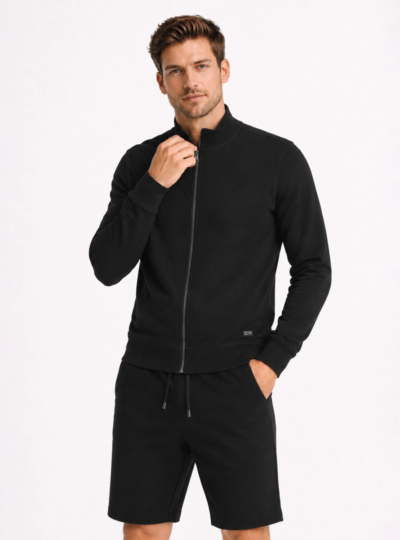 POLERON STONE WASH REGULAR FIT NEGRO ARROW - 1
