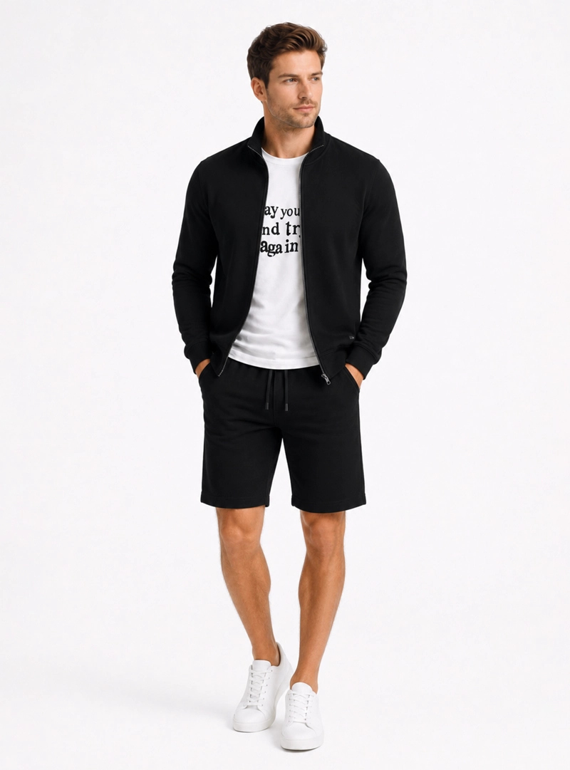 POLERON STONE WASH REGULAR FIT NEGRO ARROW - 4