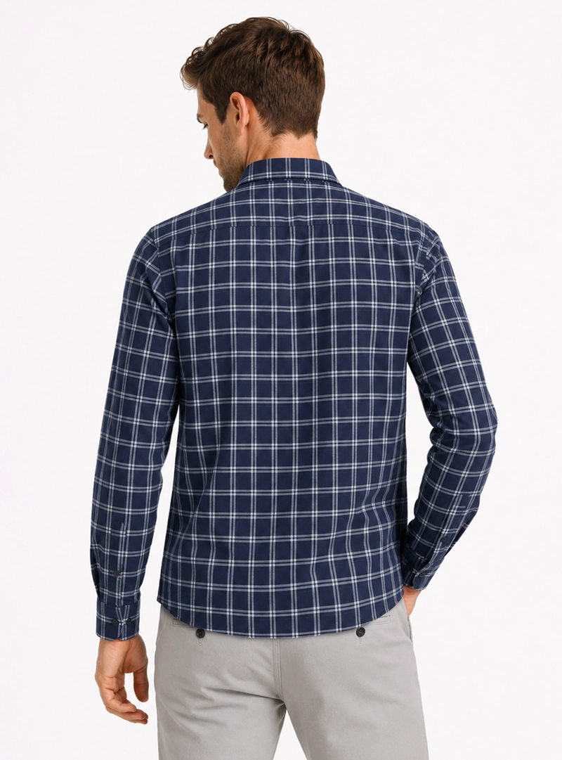 CAMISA A CUADROS REGULAR FIT AZUL ARROW - 2