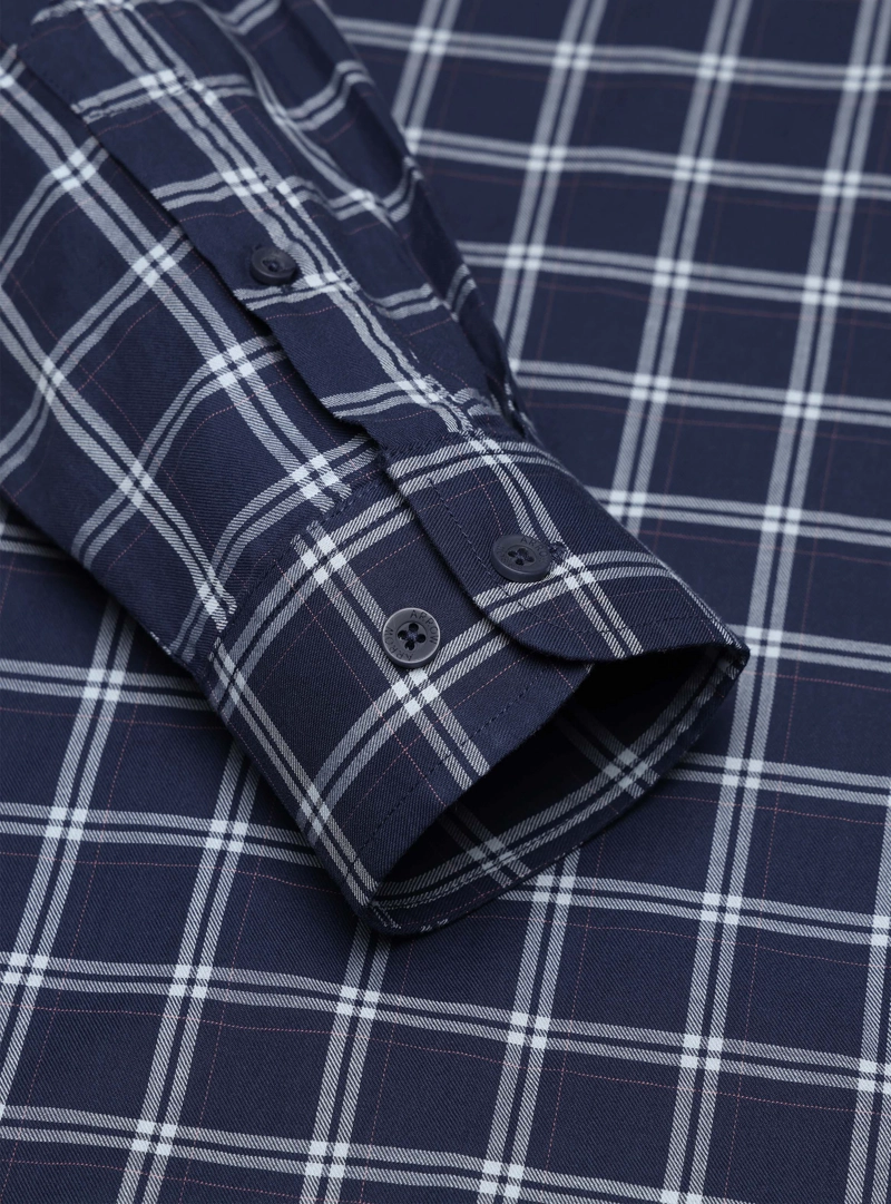 CAMISA A CUADROS REGULAR FIT AZUL ARROW - 5