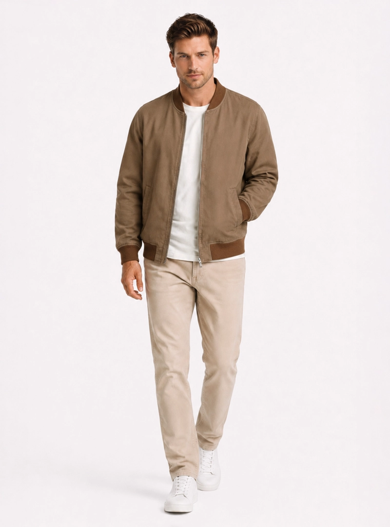 CHAQUETA BOMBER REGULAR FIT TAUPE ARROW - 4