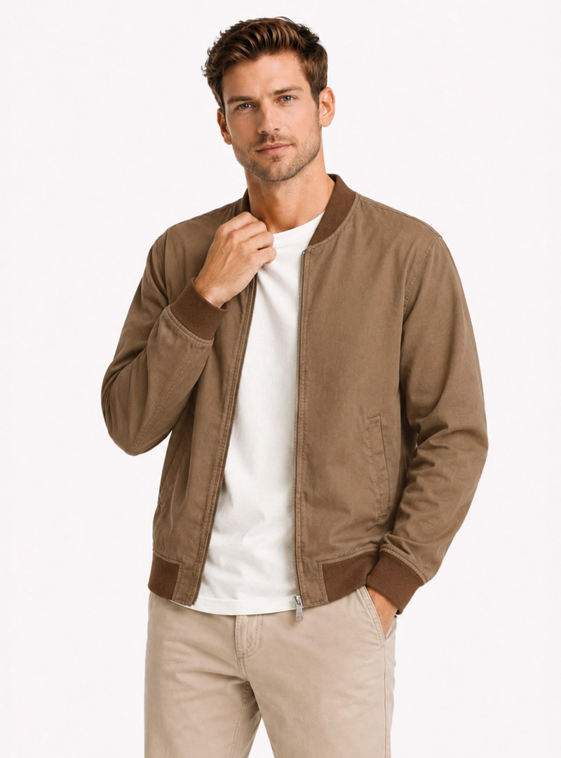 CHAQUETA BOMBER REGULAR FIT TAUPE ARROW - 5