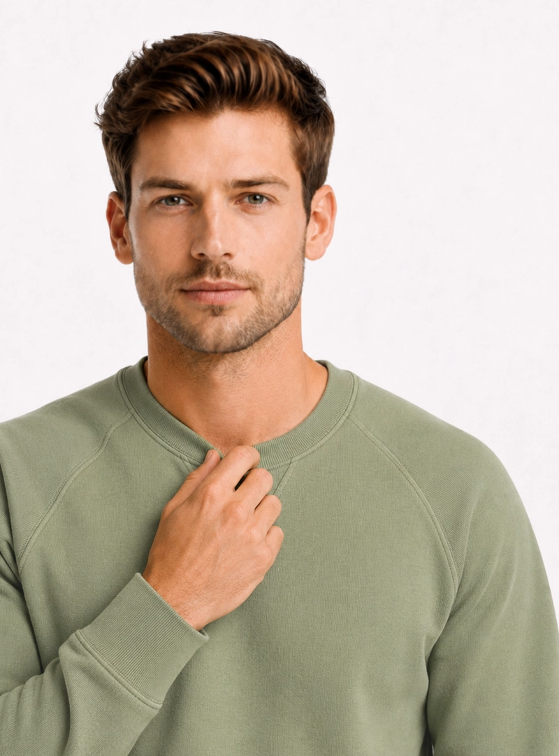 POLERON STONE WASH REGULAR FIT VERDE ARROW - 3
