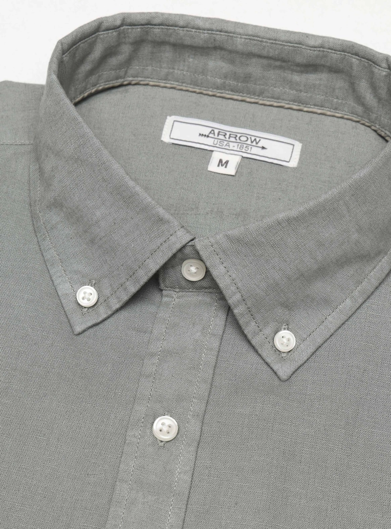 CAMISA LINO ALGODON REGULAR FIT VERDE ARROW - 5