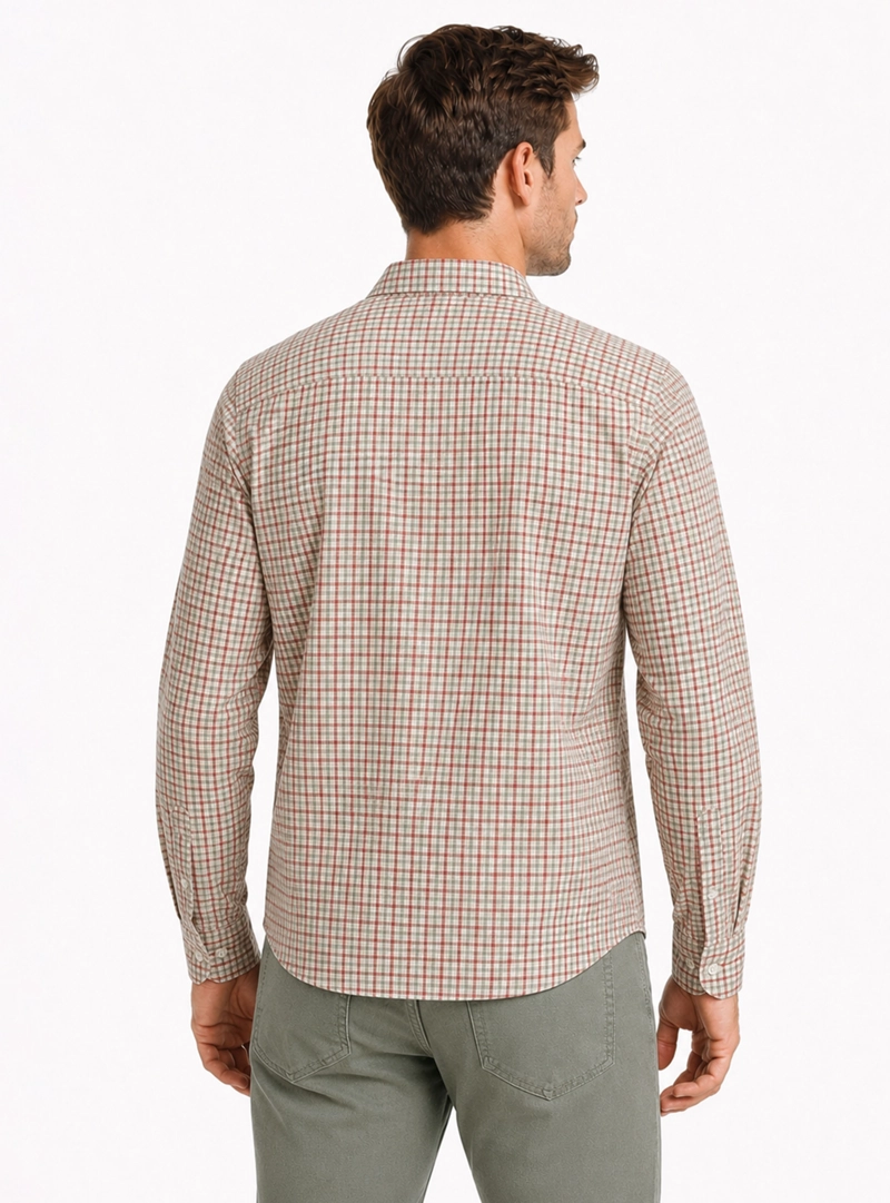 CAMISA A CUADROS REGULAR FIT ROJO ARROW - 2