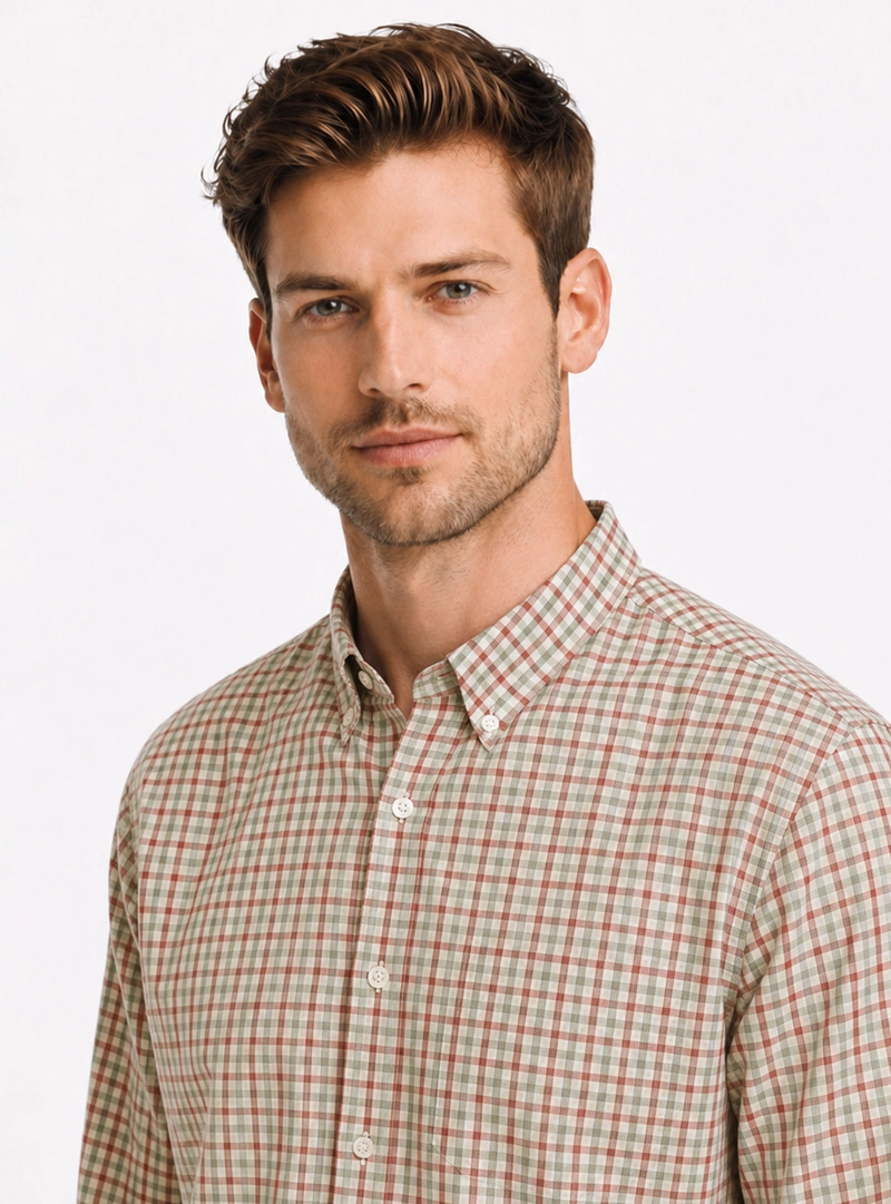 CAMISA A CUADROS REGULAR FIT ROJO ARROW - 3
