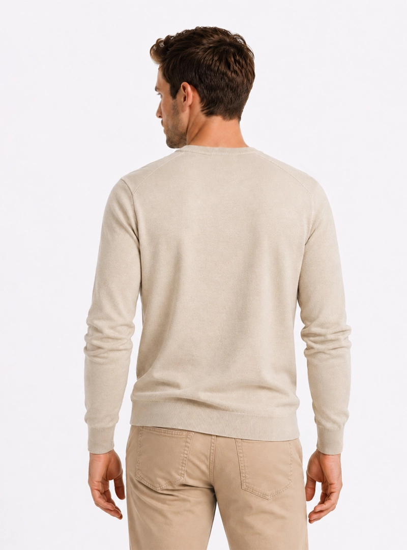 SWEATER CUELLO V REGULAR FIT BEIGE ARROW - 2