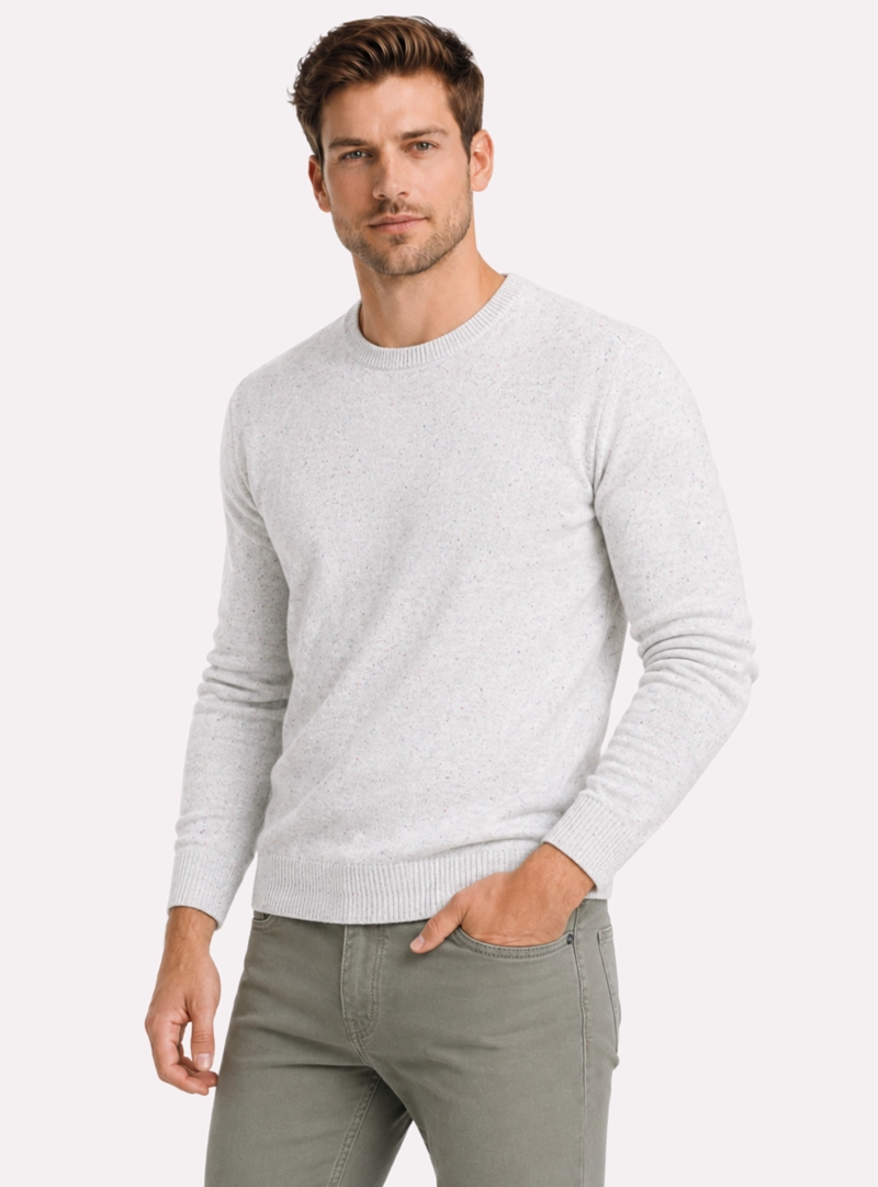 SWEATER CUELLO REDONDO REGULAR FIT GRIS CLARO ARROW - 1