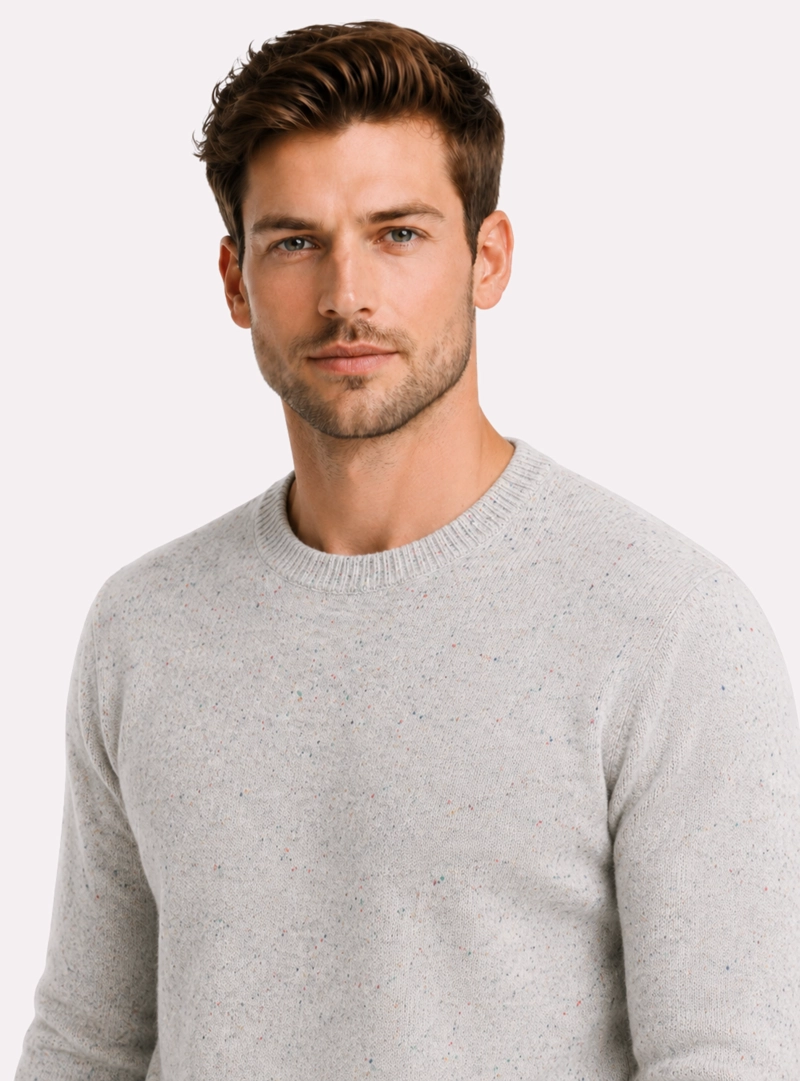 SWEATER CUELLO REDONDO REGULAR FIT GRIS CLARO ARROW - 3