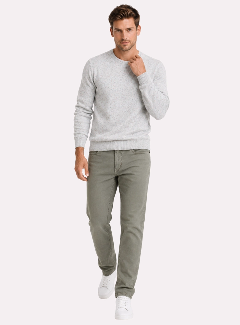 SWEATER CUELLO REDONDO REGULAR FIT GRIS CLARO ARROW - 4