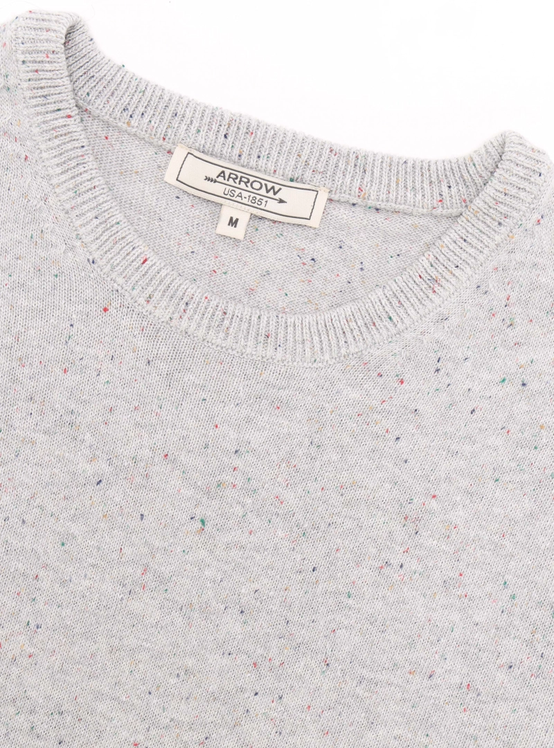 SWEATER CUELLO REDONDO REGULAR FIT GRIS CLARO ARROW - 5