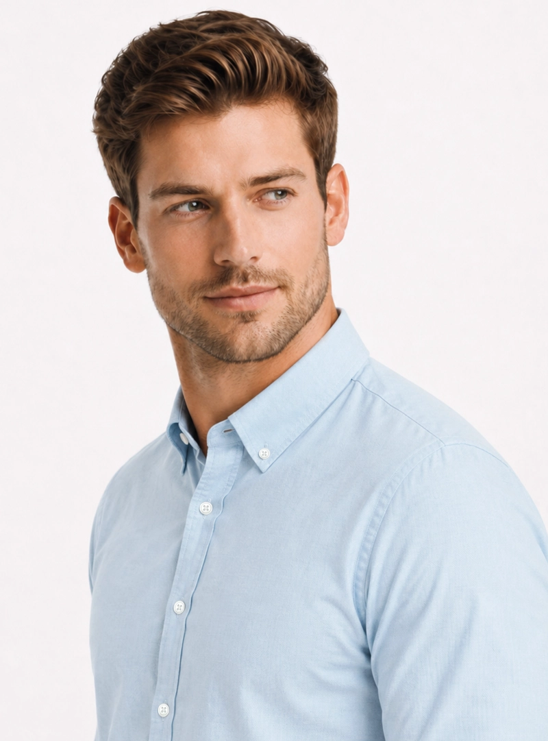 CAMISA LINO ALGODON REGULAR FIT CELESTE ARROW - 3