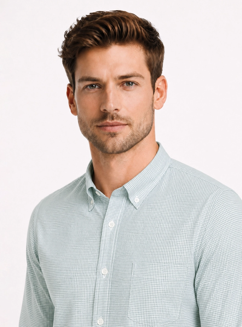 CAMISA A CUADROS REGULAR FIT VERDE ARROW - 3