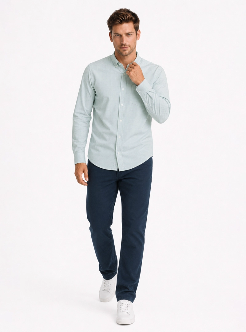 CAMISA A CUADROS REGULAR FIT VERDE ARROW - 4
