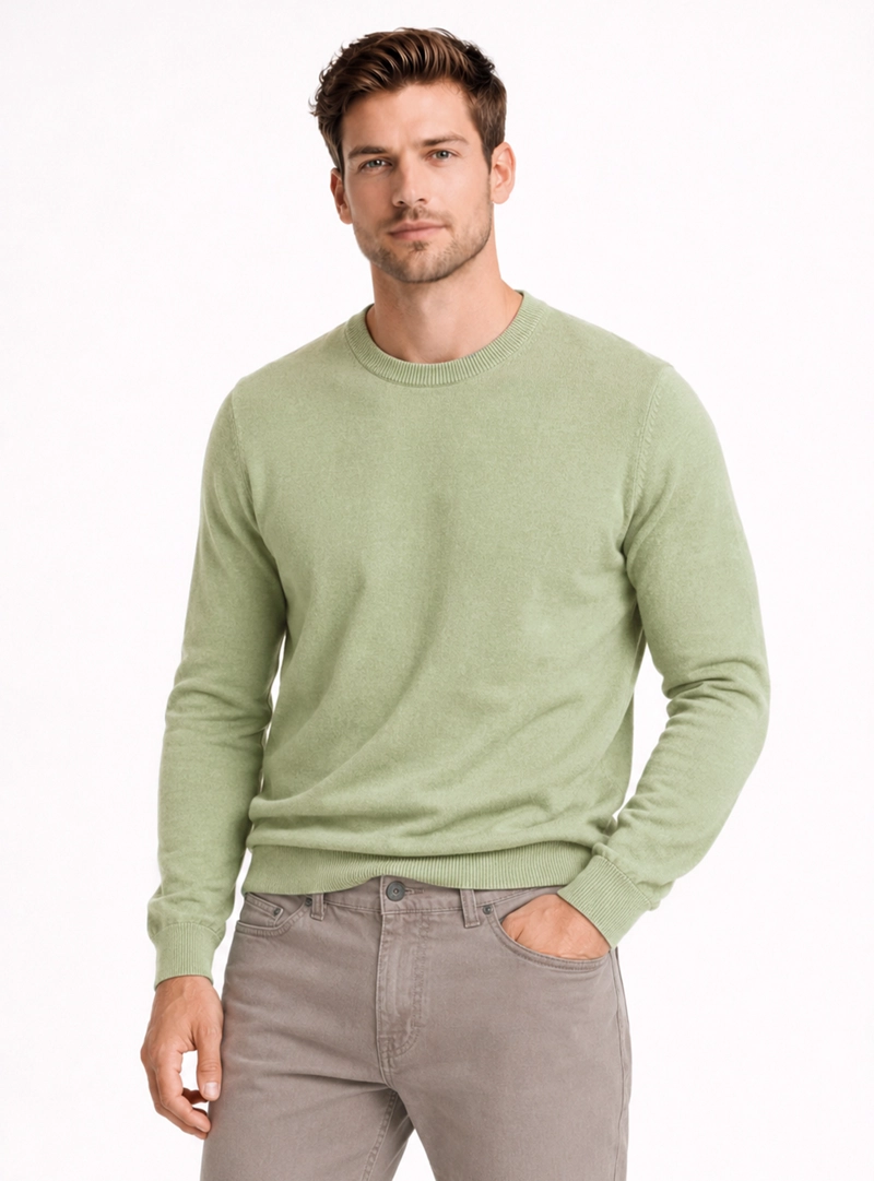 SWEATER STONE WASH REGULAR FIT VERDE ARROW - 1