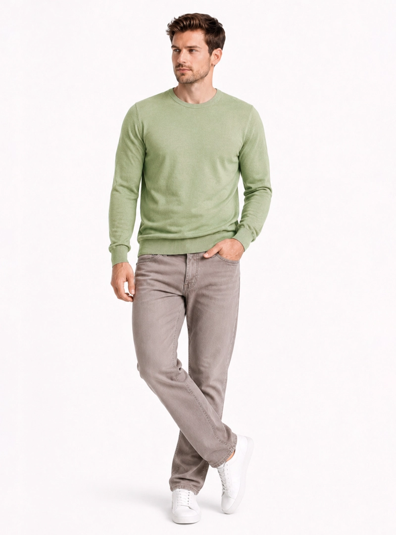 SWEATER STONE WASH REGULAR FIT VERDE ARROW - 4