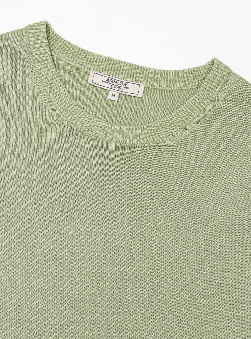 SWEATER STONE WASH REGULAR FIT VERDE ARROW - 5