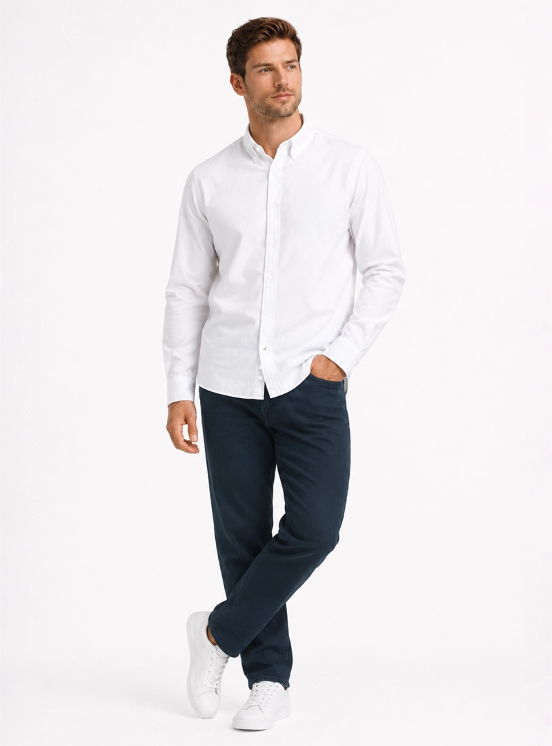 CAMISA LINO ALGODON REGULAR FIT BLANCO ARROW - 4