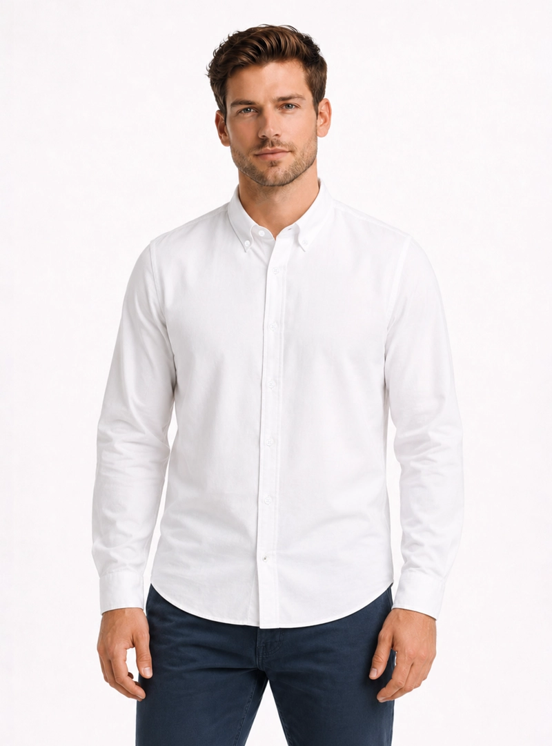CAMISA LINO ALGODON REGULAR FIT BLANCO ARROW - 5
