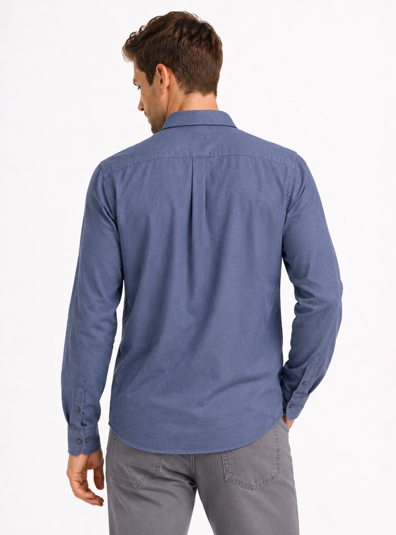 CAMISA LINO ALGODON REGULAR FIT AZUL ARROW - 2