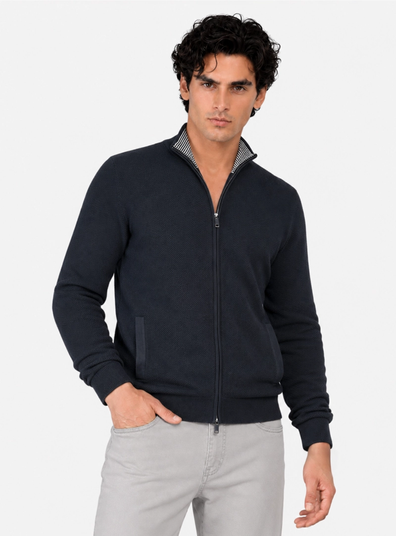 SWEATER CUELLO ALTO REGULAR FIT AZUL MARINO ARROW - 1