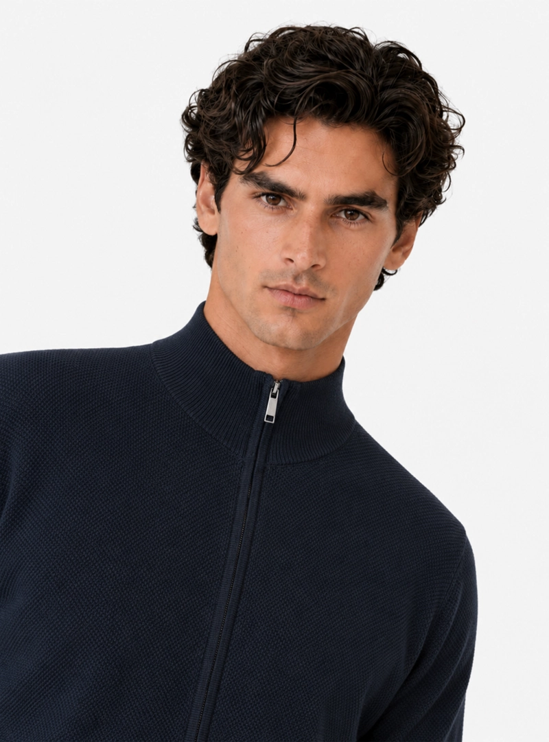 SWEATER CUELLO ALTO REGULAR FIT AZUL MARINO ARROW - 3