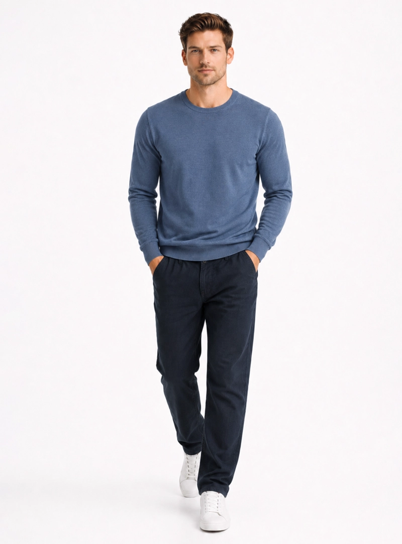SWEATER STONE WASH REGULAR FIT AZUL ARROW - 4