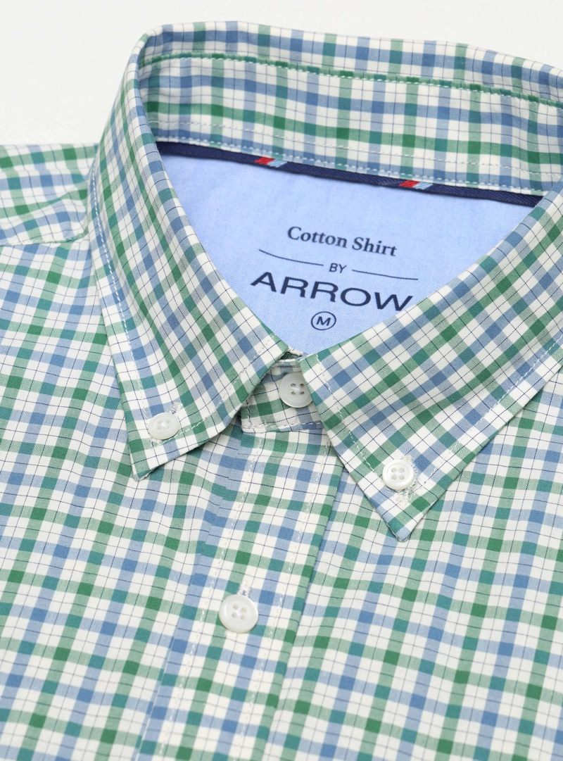 CAMISA A CUADROS REGULAR FIT AZUL ARROW - 5