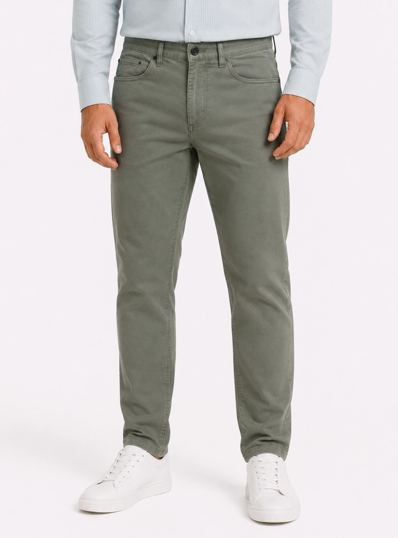 PANTALON 5 POCKET SPANDEX REGULAR FIT VERDE ARROW - 1