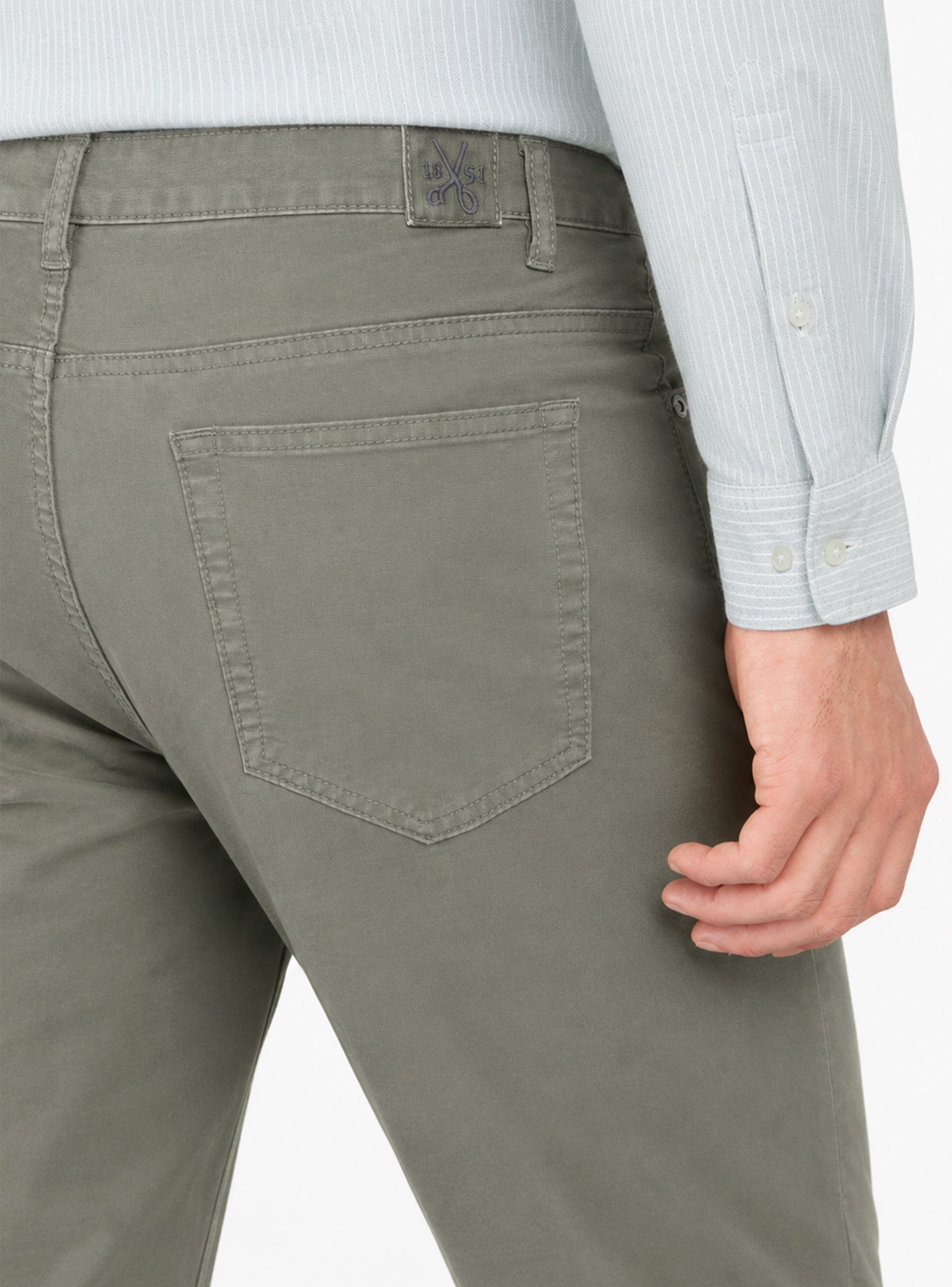 PANTALON 5 POCKET SPANDEX REGULAR FIT VERDE ARROW - 3