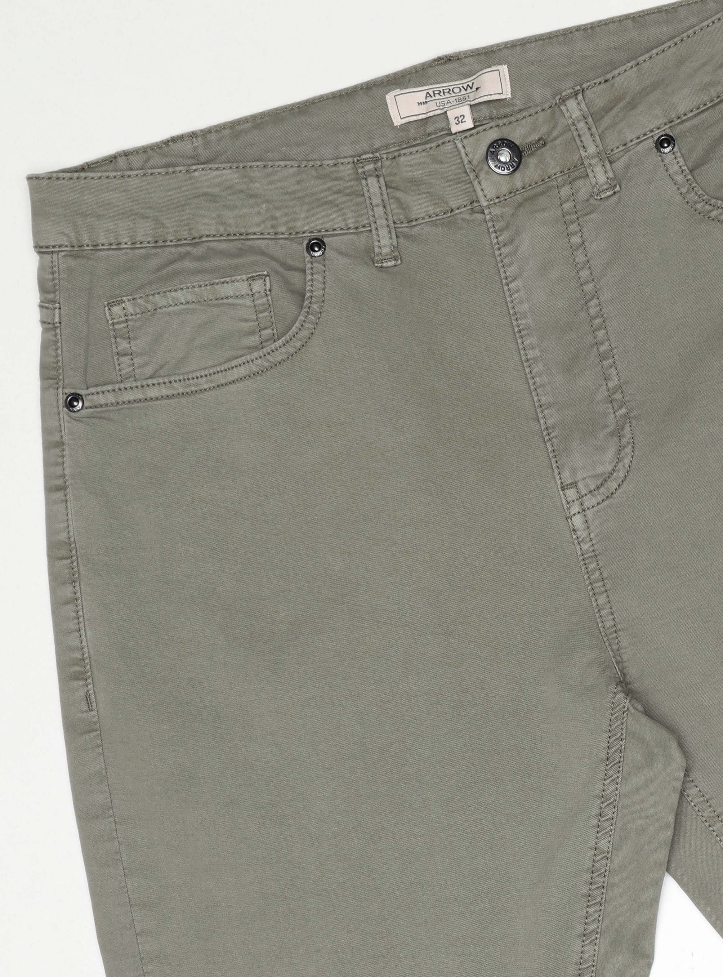 PANTALON 5 POCKET SPANDEX REGULAR FIT VERDE ARROW - 5