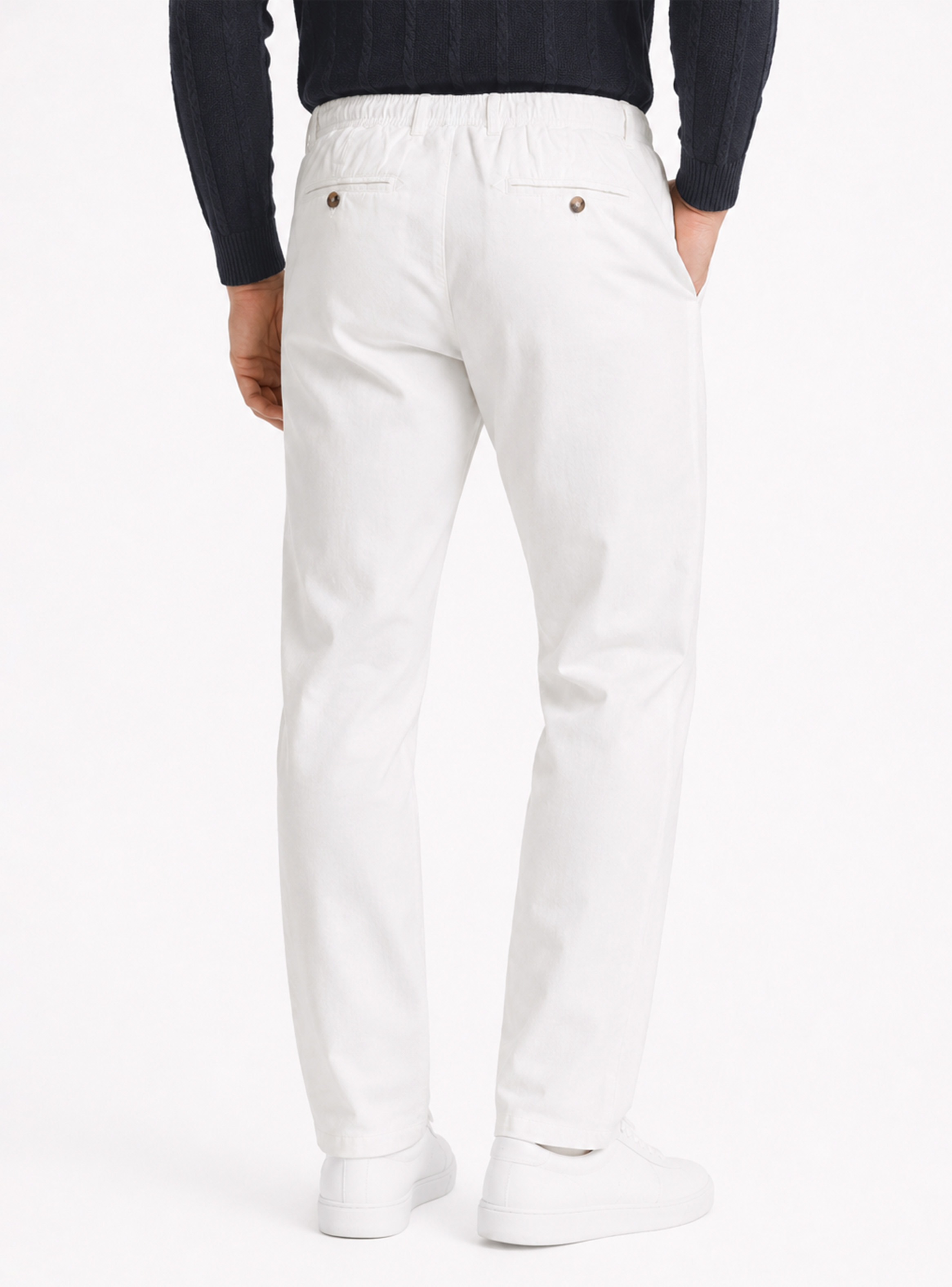 PANTALON LINO ALGODON REGULAR FIT BLANCO ARROW - 2