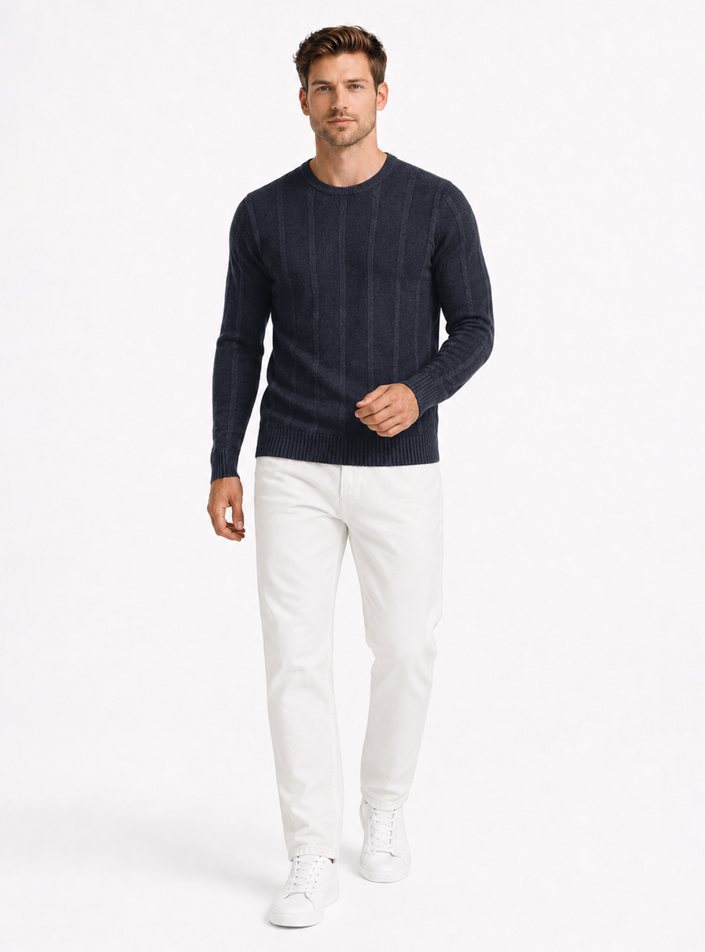 PANTALON LINO ALGODON REGULAR FIT BLANCO ARROW - 4