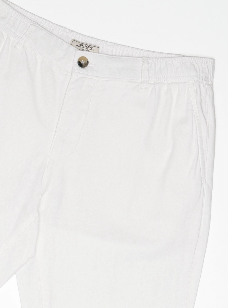 PANTALON LINO ALGODON REGULAR FIT BLANCO ARROW - 5