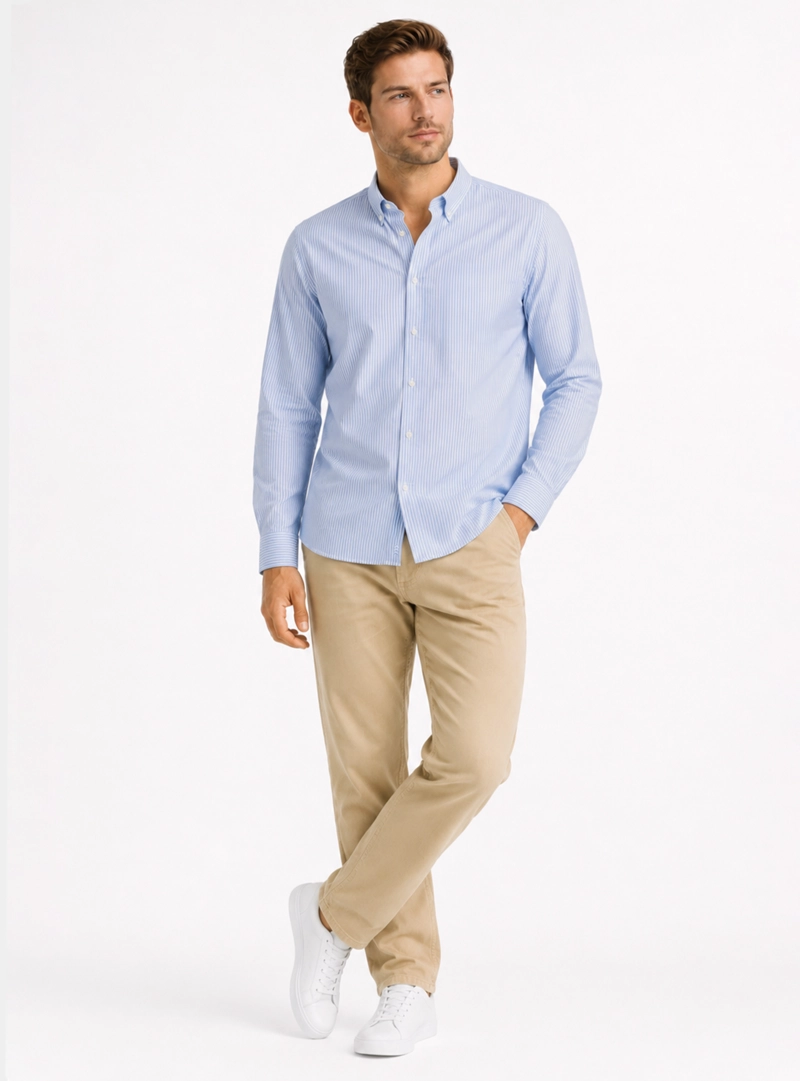 CAMISA A RAYAS REGULAR FIT CELESTE ARROW - 4
