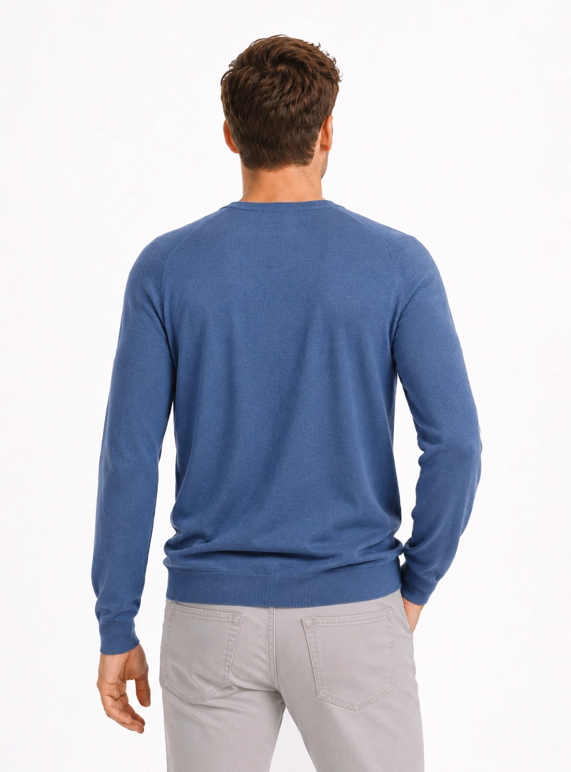 SWEATER CUELLO V REGULAR FIT AZUL ARROW - 2