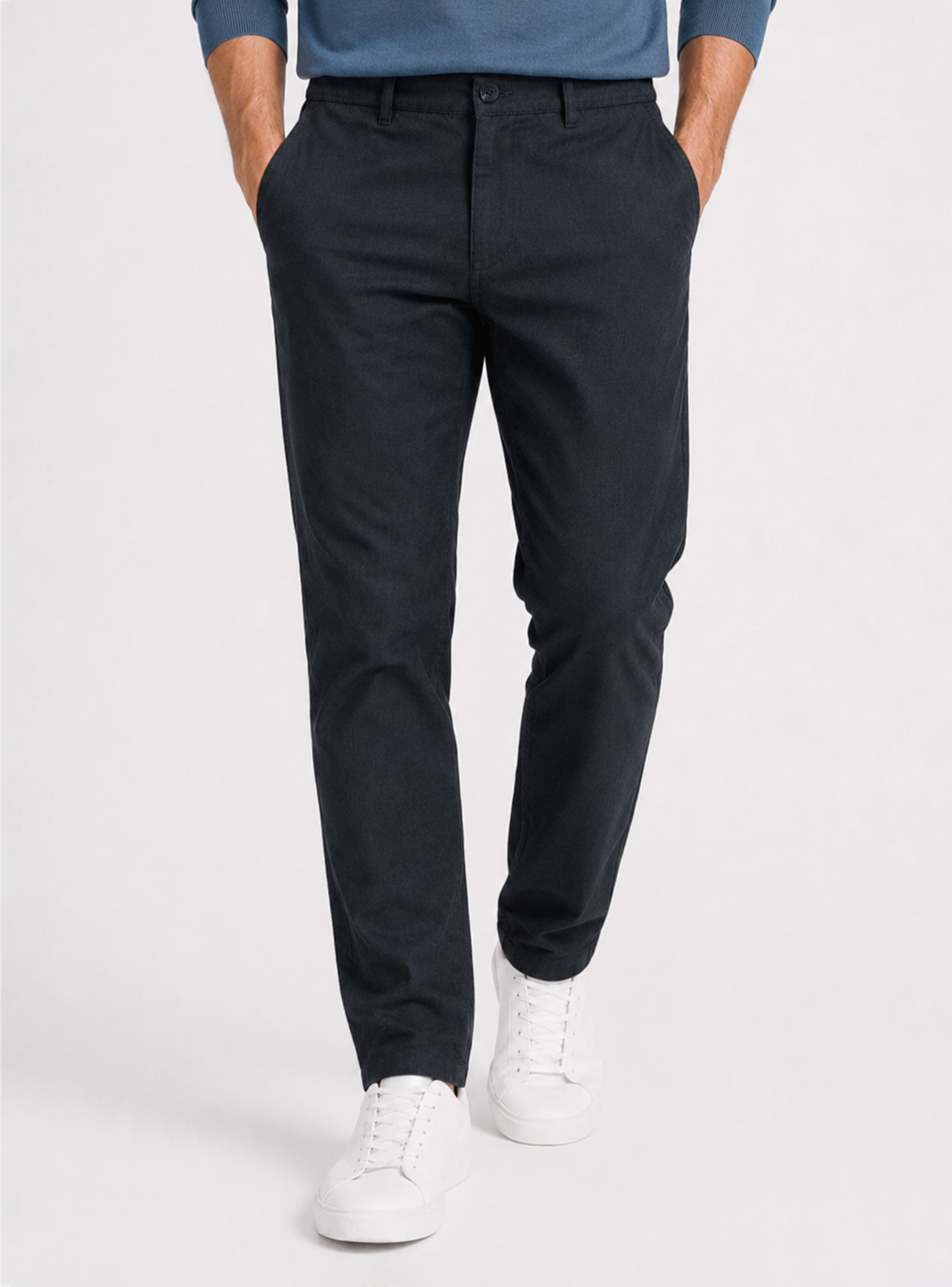 PANTALON LINO ALGODON REGULAR FIT AZUL MARINO ARROW - 1