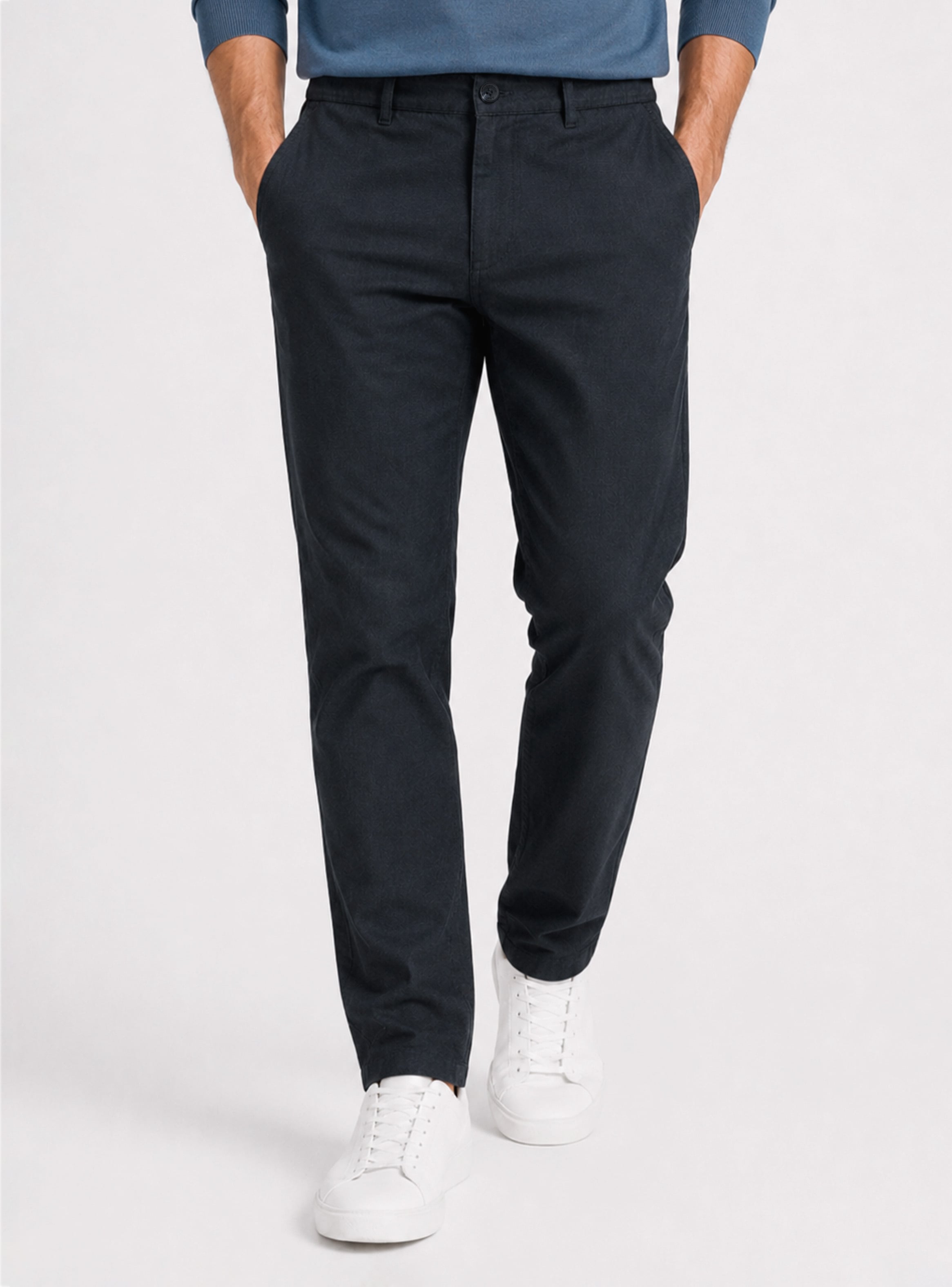 PANTALON LINO ALGODON REGULAR FIT AZUL MARINO ARROW - 1