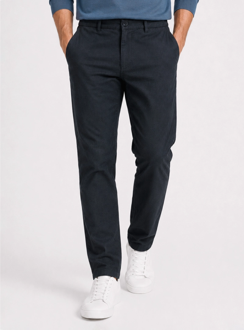 PANTALON LINO ALGODON REGULAR FIT AZUL MARINO ARROW - 1