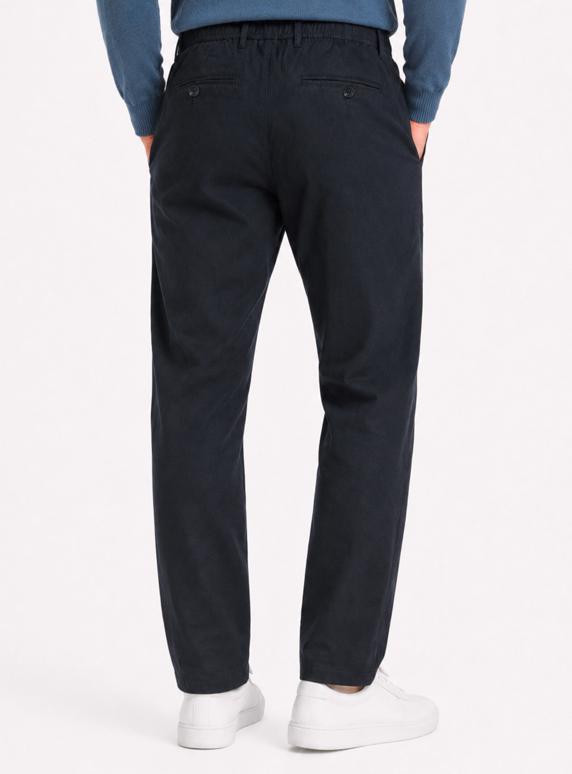 PANTALON LINO ALGODON REGULAR FIT AZUL MARINO ARROW - 2