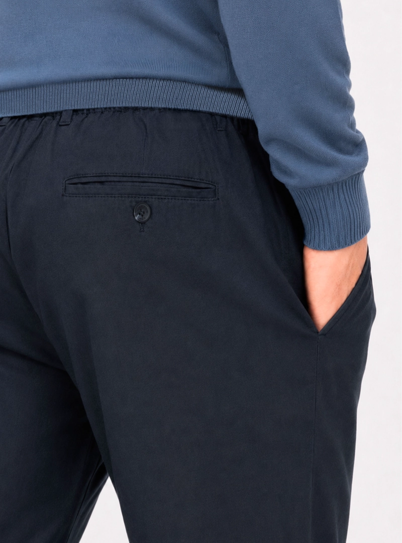 PANTALON LINO ALGODON REGULAR FIT AZUL MARINO ARROW - 3
